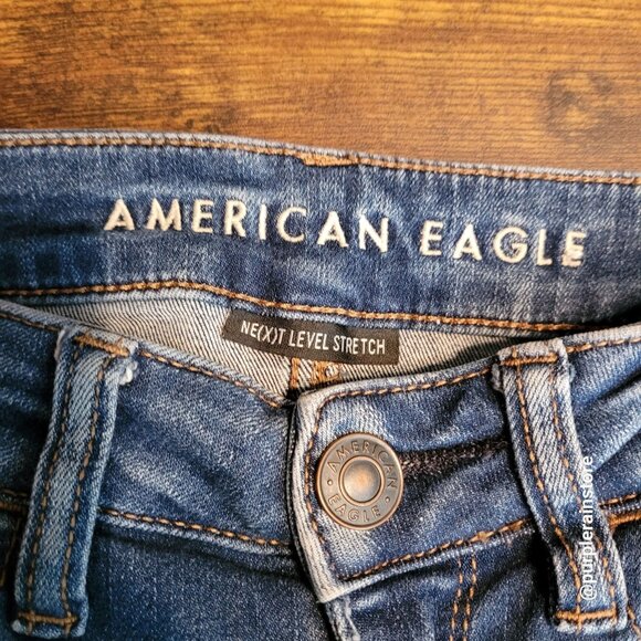 American Eagle Jeans 0 S Hi Rise Jegging Next Level Stretch Medium Light Wash - Picture 4 of 12